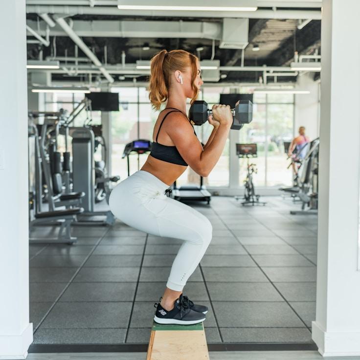 Group fitness class in a modern studio setting
